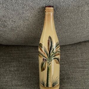Hand-Painted Palm Tree Decorative Bottle